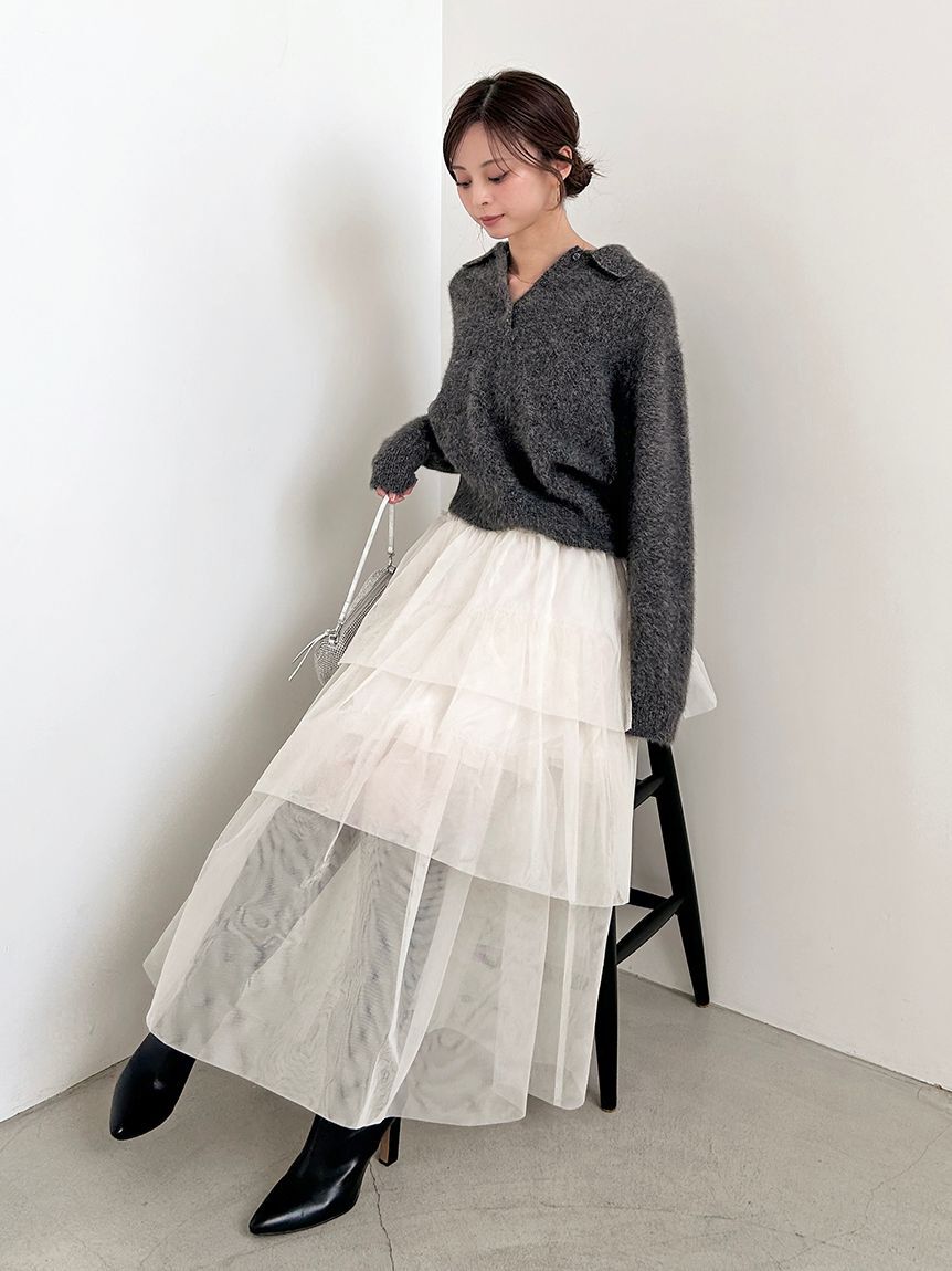 SNIDEL「チュールパニエスカート」|スカート|