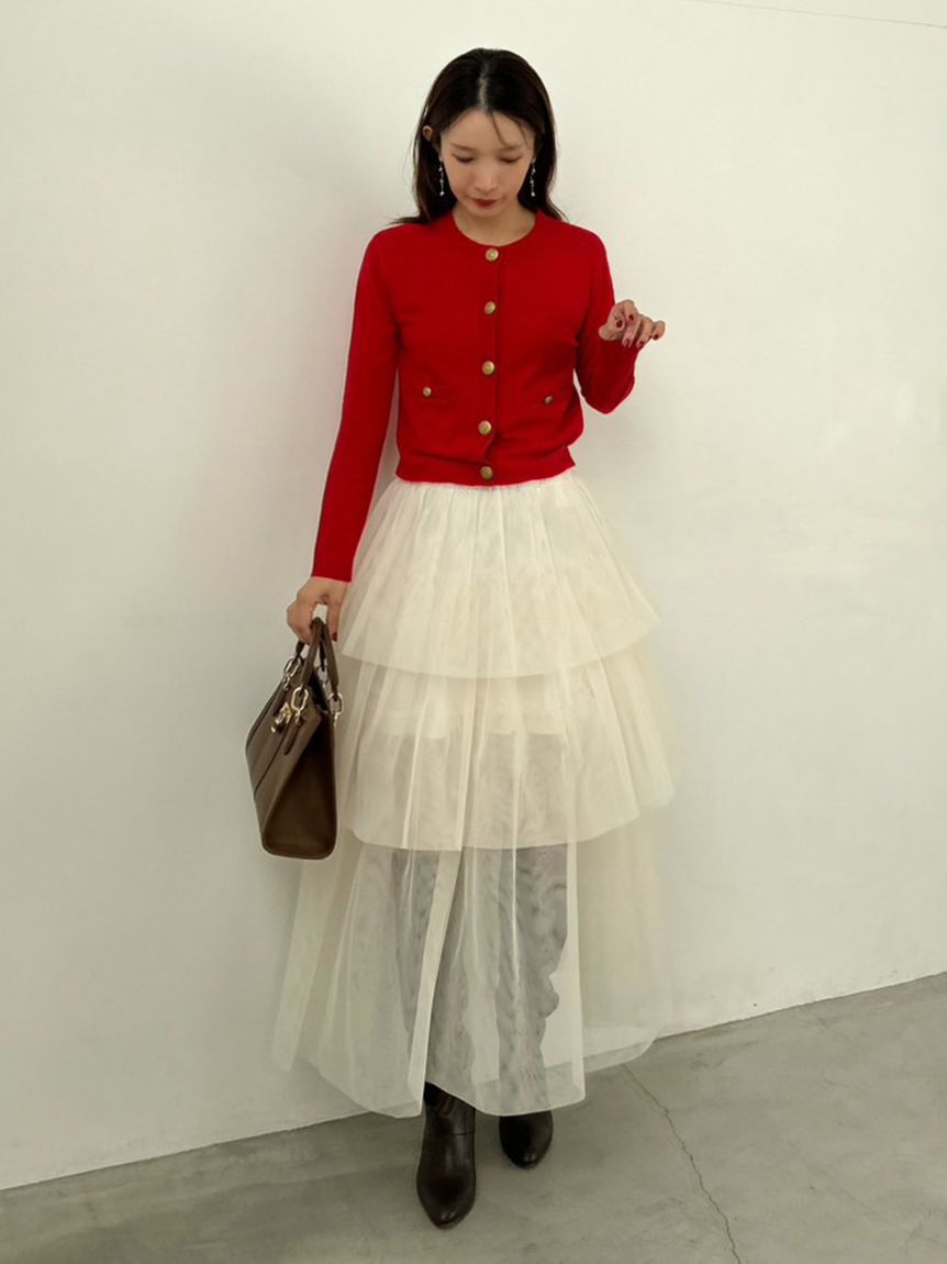 SNIDEL「チュールパニエスカート」|スカート|