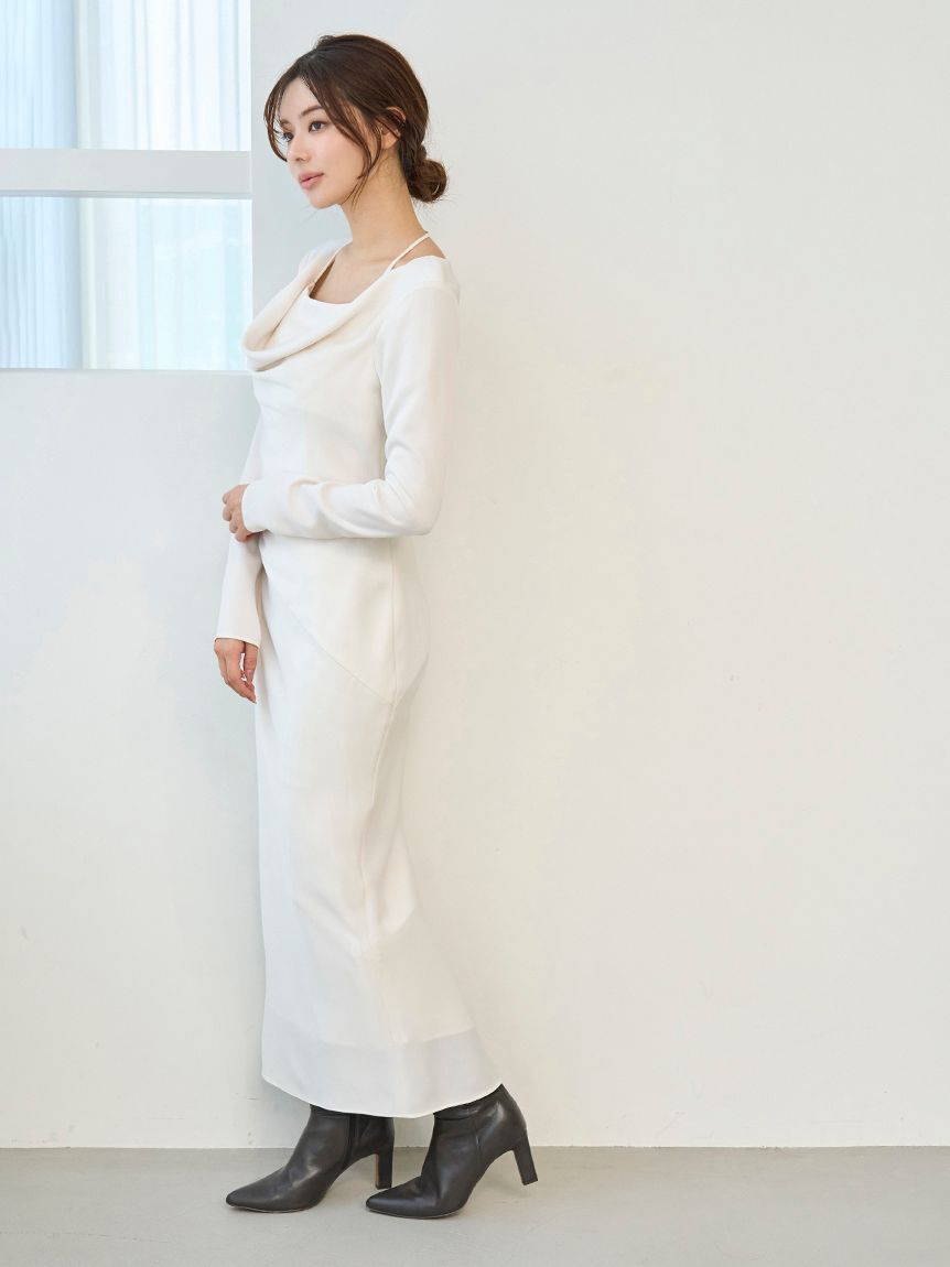 SNIDEL「ドレープバックサテンロングワンピース」|ワンピース|