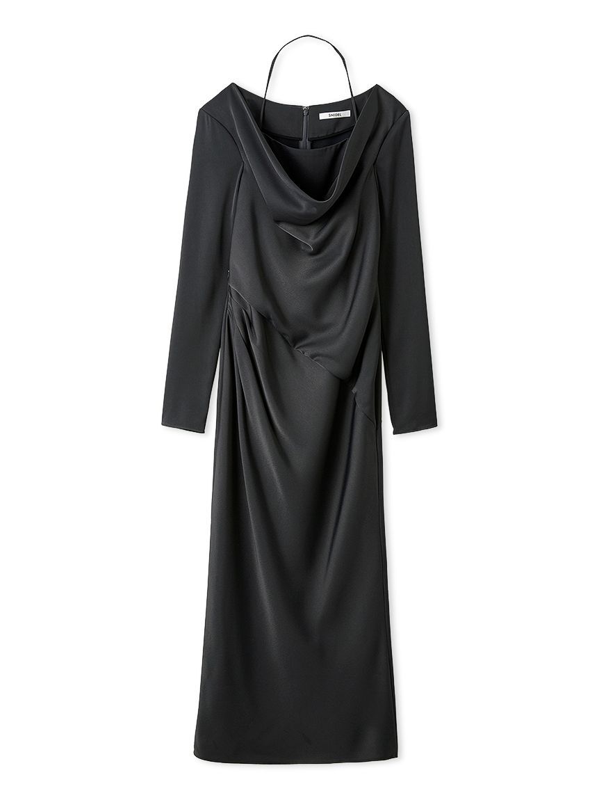 SNIDEL「ドレープバックサテンロングワンピース」|ワンピース|GRY