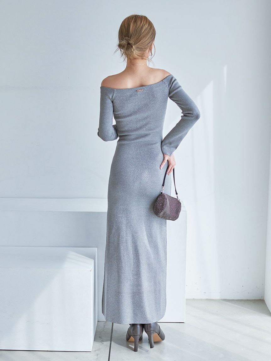 SNIDEL「オフショルIラインニットワンピース【カンヘウォン着用】」|ワンピース|