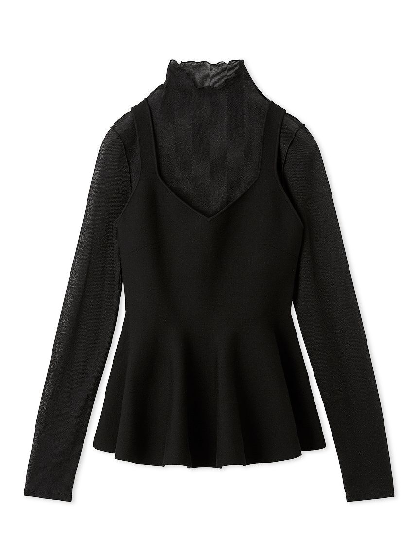 FRAY I.D「ペプラムフレアニットタートルセット」|ニット・セーター|BLK