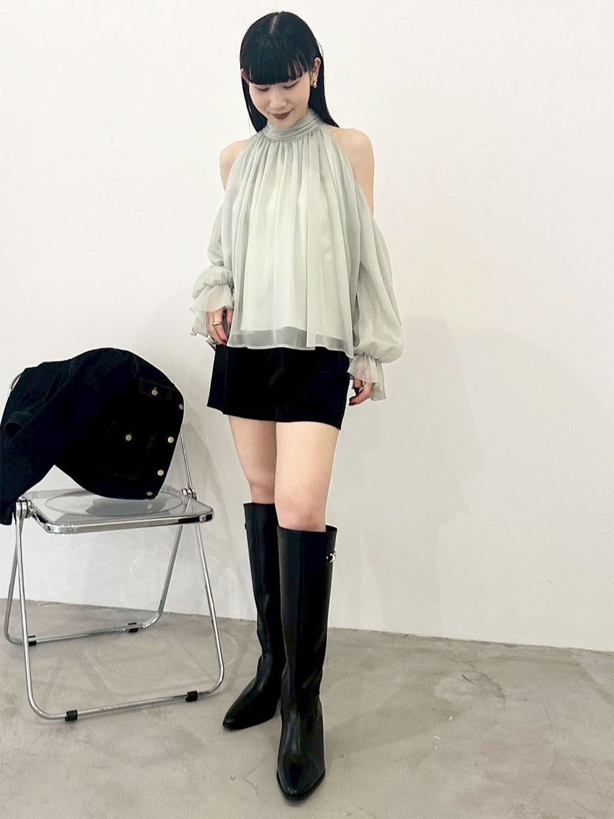 LILY BROWN「【WEB限定カラー】ドレープボウタイシフォンブラウス」|シャツ・ブラウス|