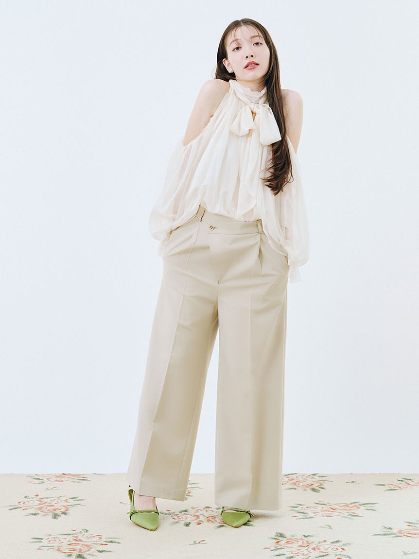 LILY BROWN「【WEB限定カラー】ドレープボウタイシフォンブラウス」|シャツ・ブラウス|