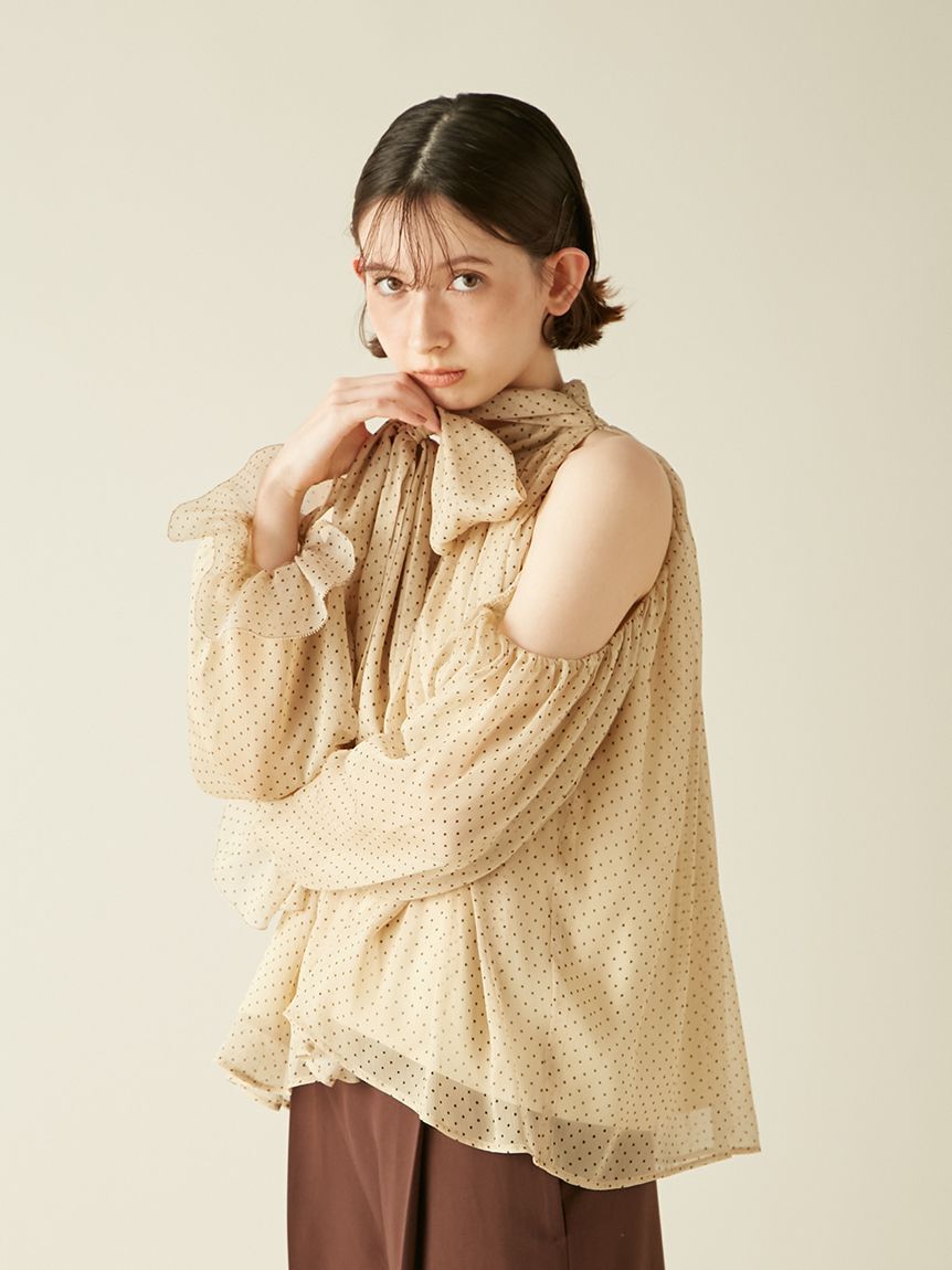 LILY BROWN「【WEB限定カラー】ドレープボウタイシフォンブラウス」|シャツ・ブラウス|DOT