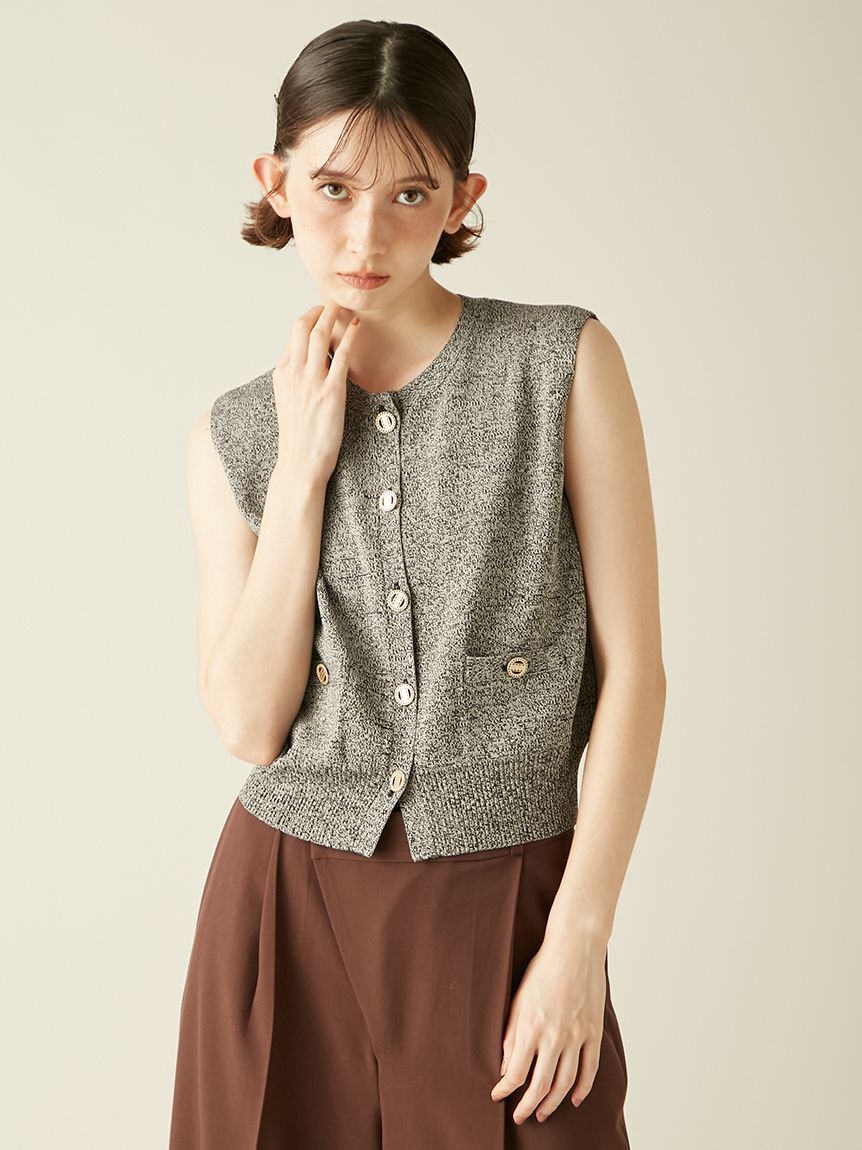LILY BROWN「金釦ニットベスト」|ニット・セーター|