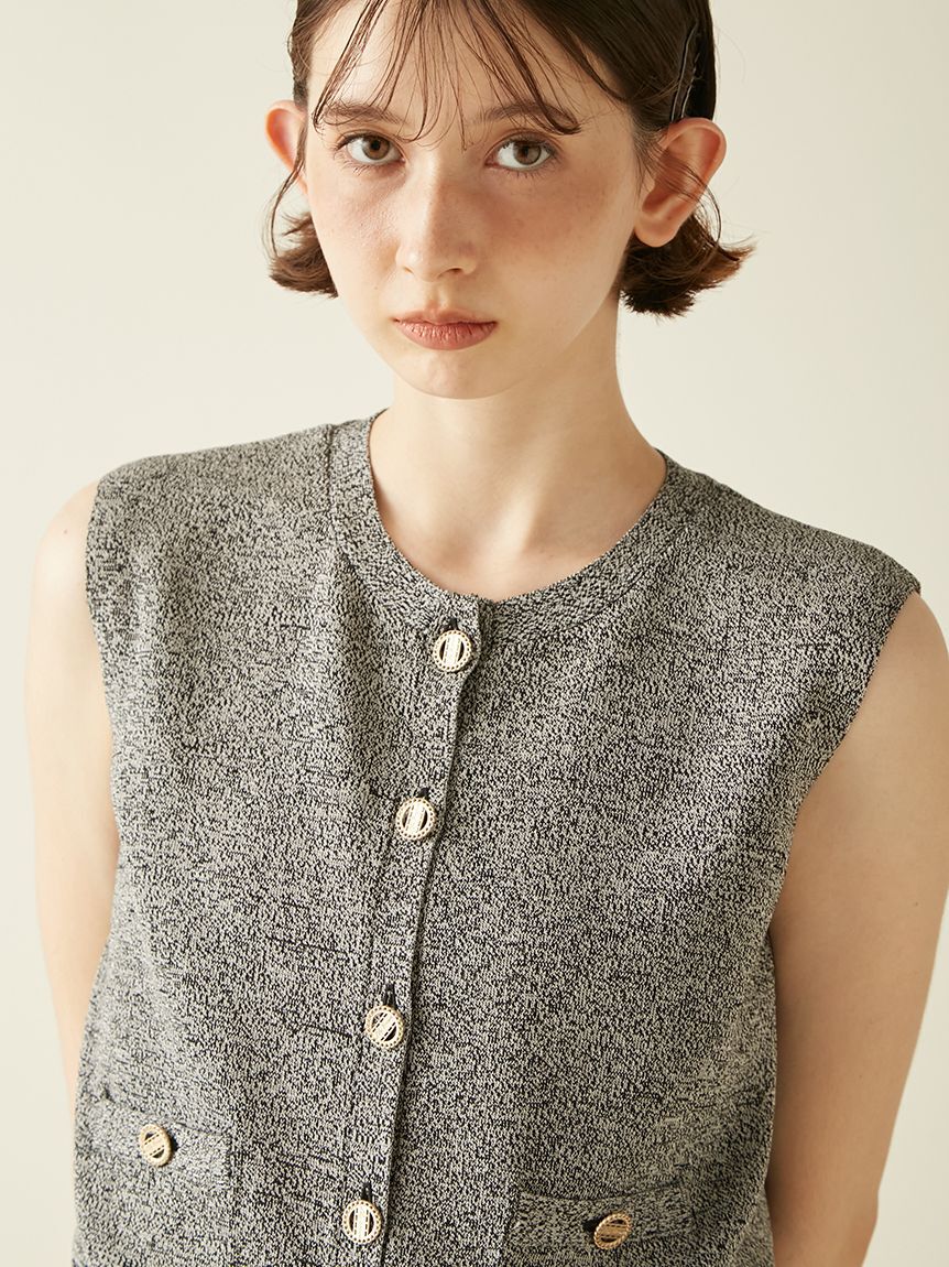 LILY BROWN「金釦ニットベスト」|ニット・セーター|