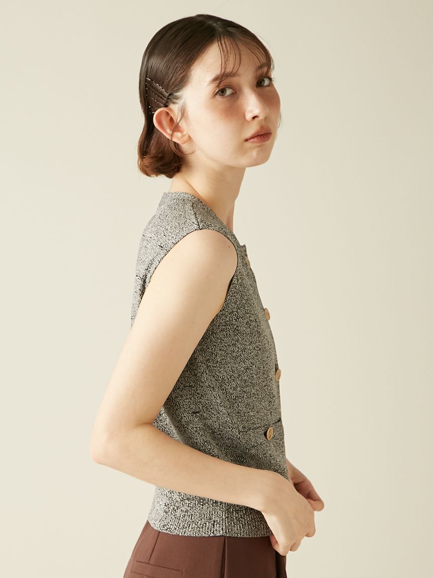 LILY BROWN「金釦ニットベスト」|ニット・セーター|