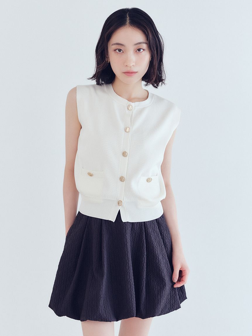 LILY BROWN「金釦ニットベスト」|ニット・セーター|