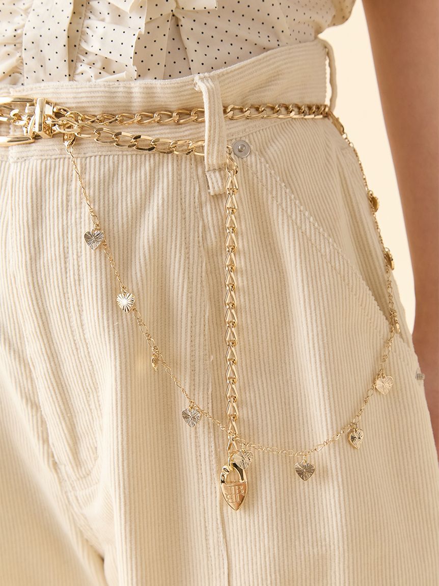 LILY BROWN「2wayモチーフチェーンベルト(Hearts2Hearts着用)」|ベルト|GLD