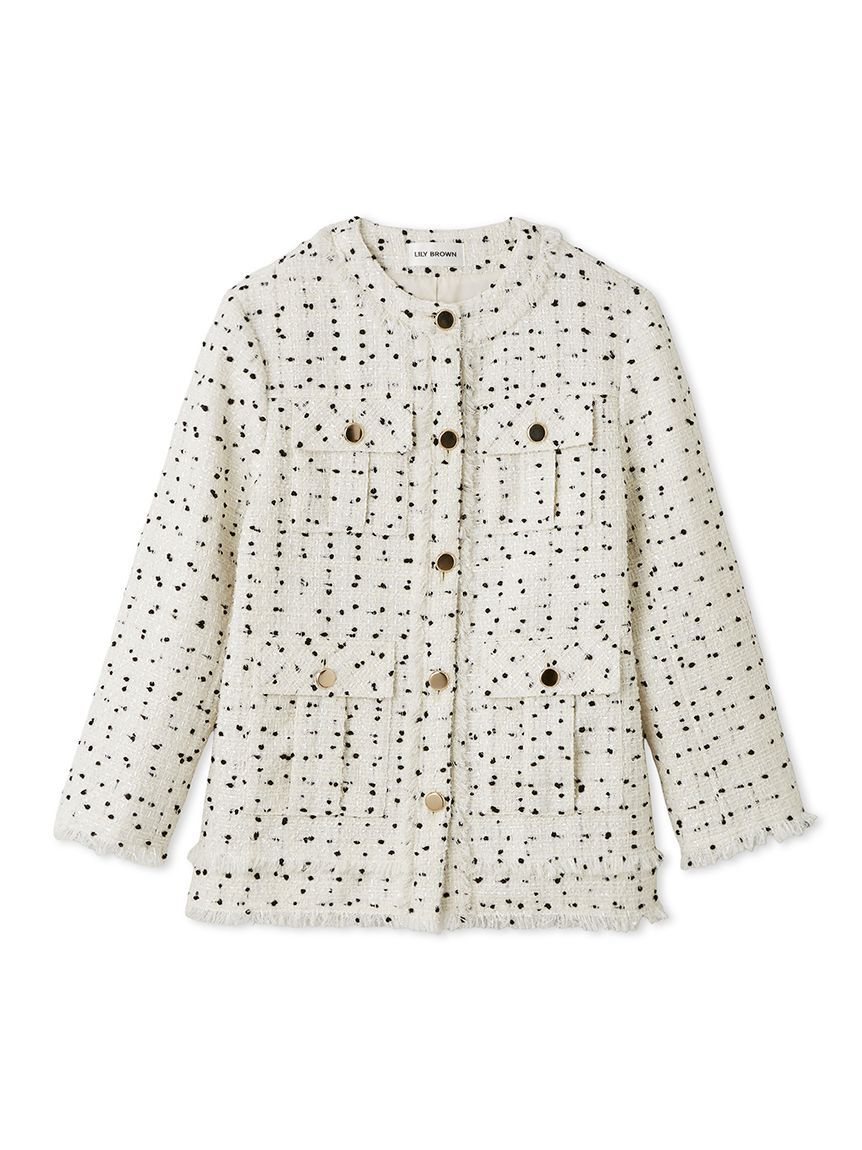 LILY BROWN「ノーカラーツイードジャケット」|ノーカラージャケット|