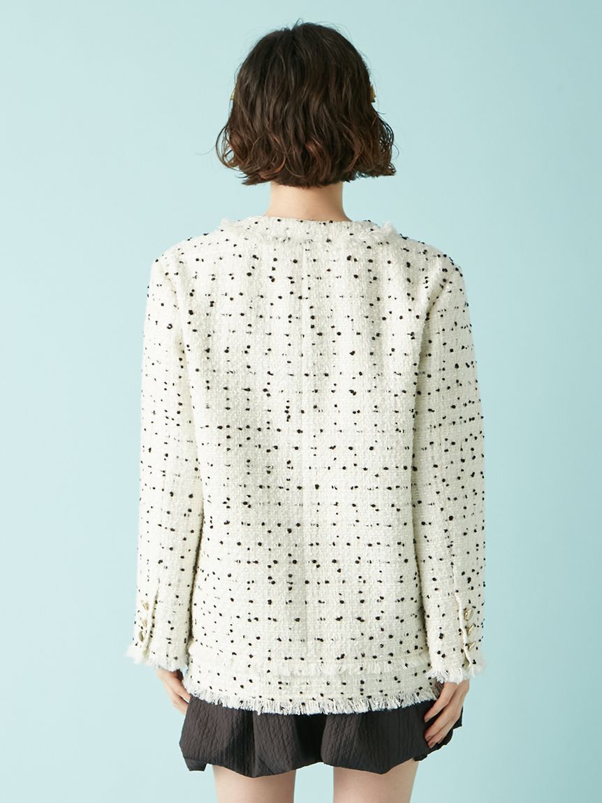 LILY BROWN「ノーカラーツイードジャケット」|ノーカラージャケット|