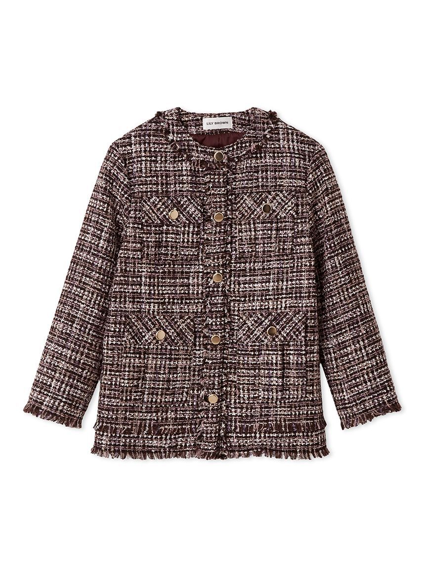 LILY BROWN「ノーカラーツイードジャケット」|ノーカラージャケット|BRW