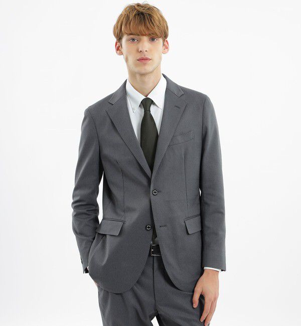 MACKINTOSH PHILOSOPHY「【2024年春夏モデル】トロッター ジャケット#000（ナンバーゼロ）バーズアイストレッチ　リサイクル」|テーラードジャケット|チャコールグレー