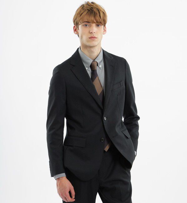 MACKINTOSH PHILOSOPHY「【2024年春夏モデル】トロッター ジャケット#000（ナンバーゼロ）バーズアイストレッチ　リサイクル」|テーラードジャケット|ブラック