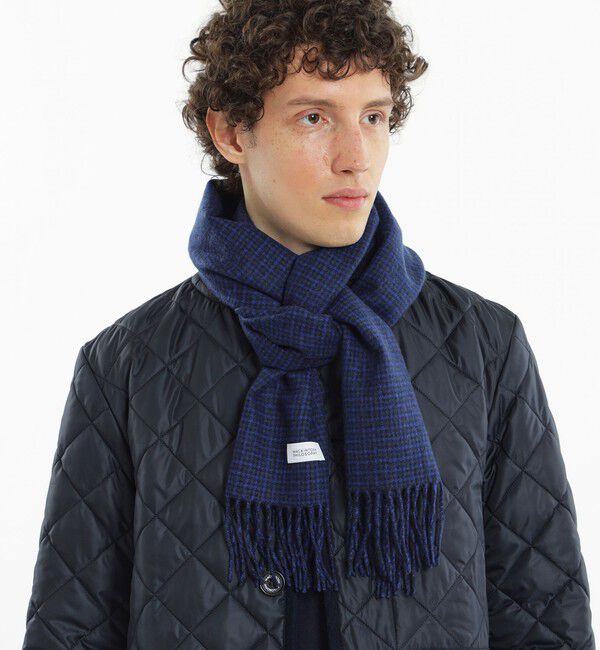 MACKINTOSH PHILOSOPHY「ウォッシャブルカシミヤ ブリティッシュチェックマフラー」|マフラー|ネイビー1