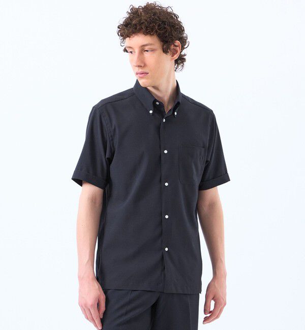 MACKINTOSH PHILOSOPHY「トロッター スクエアボタンダウンシャツ　サッカーストライプ」|シャツ・ブラウス|ネイビー