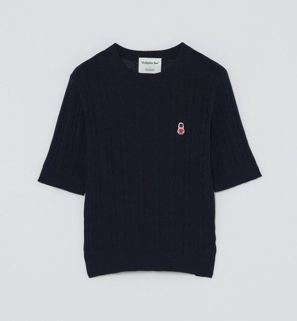 MACKINTOSH PHILOSOPHY「【WEB&一部店舗】バッキンガムベアケーブルハーフスリーブニット」|ニット・セーター|ネイビー