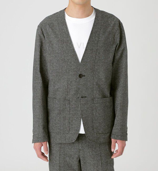  「COOLDOTS カーディガンジャケット」|ノーカラージャケット|