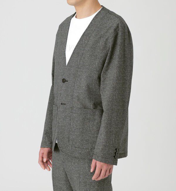  「COOLDOTS カーディガンジャケット」|ノーカラージャケット|