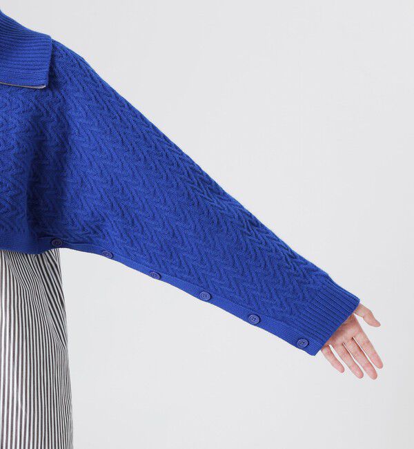  「【ドラマ着用商品】シャツコンビクロップドジップニット」|ニット・セーター|