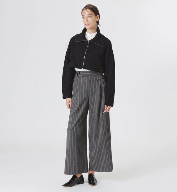  「【ドラマ着用商品】シャツコンビクロップドジップニット」|ニット・セーター|