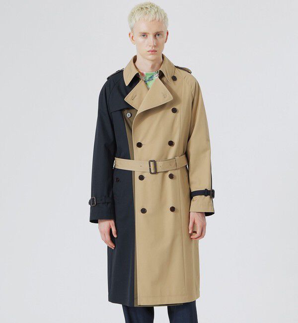  「ブロッキング トレンチコート」|トレンチコート|ベージュ