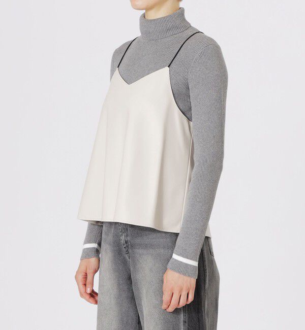  「シンセティックレザーキャミソール」|キャミソール|