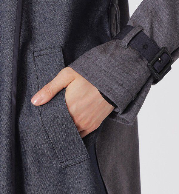  「デニムライクブロッキングトレンチコート」|トレンチコート|