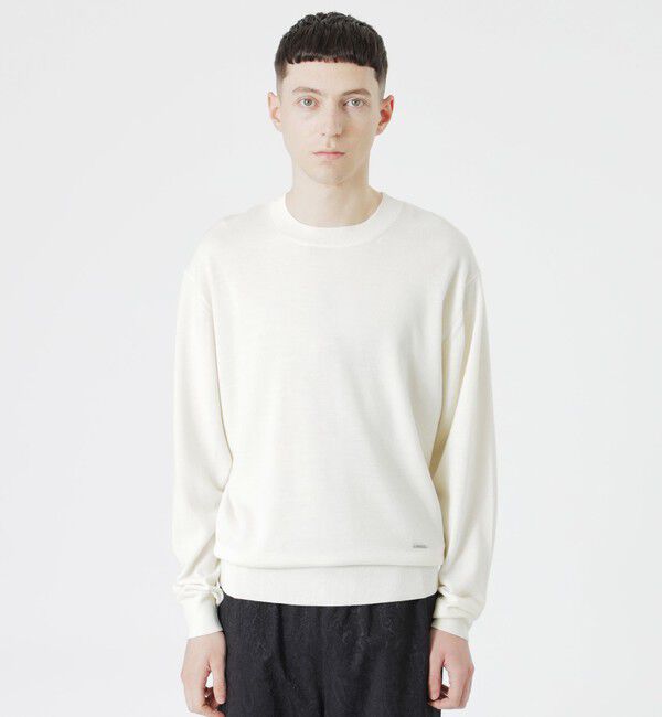  「ハイゲージウォッシャブルクルーネック」|ニット・セーター|ホワイト