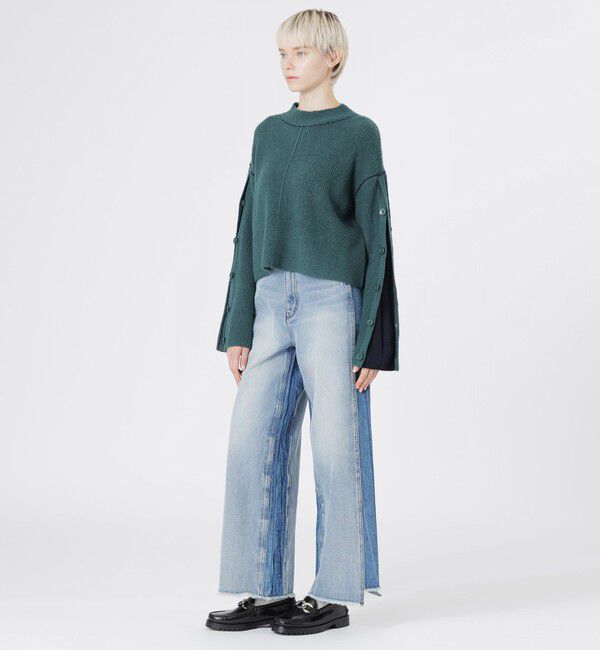  「キャメル混パイピングプルオーバー」|ニット・セーター|