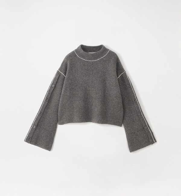  「キャメル混パイピングプルオーバー」|ニット・セーター|