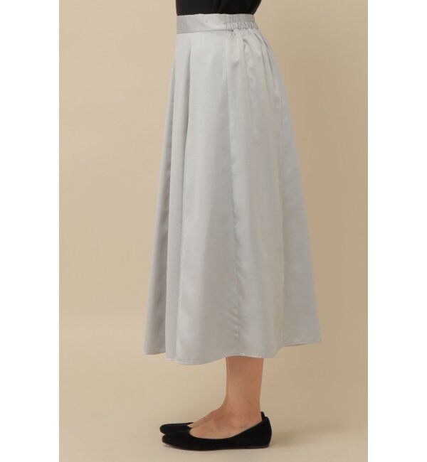 IKKA LOUNGE「サテン切り替えロングスカート」|スカート|