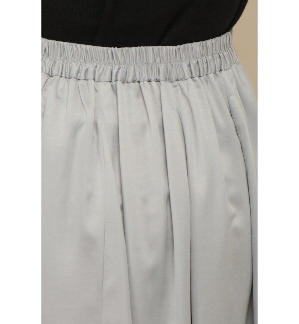 IKKA LOUNGE「サテン切り替えロングスカート」|スカート|