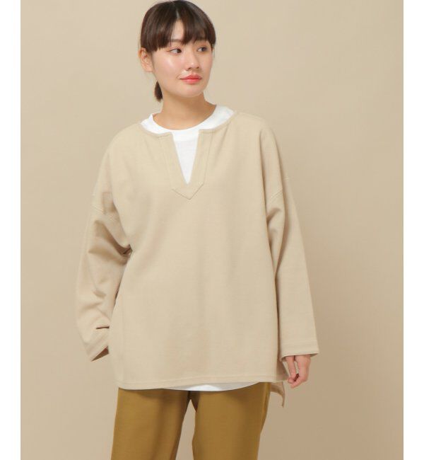 ikka「カットボンディングキーネックプルオーバー」|その他|オフホワイト