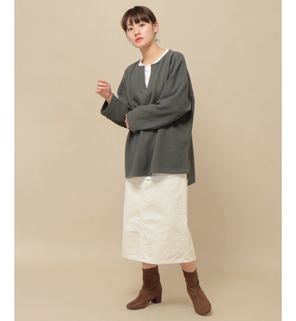 ikka「カットボンディングキーネックプルオーバー」|その他|