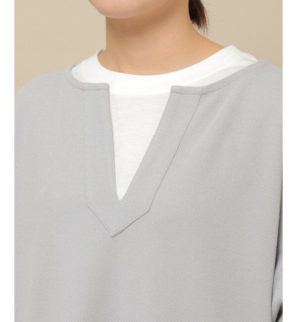 ikka「カットボンディングキーネックプルオーバー」|その他|