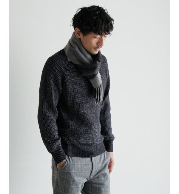 ikka「【洗える/抗菌防臭】抗菌畦クル－ネックニット」|プルオーバー|ネイビー