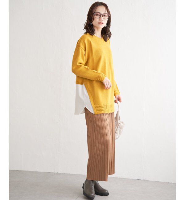 ikka「前後2WAY切り替えニットチュニック」|プルオーバー|