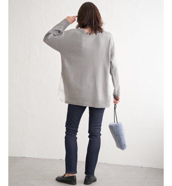 ikka「前後2WAY切り替えニットチュニック」|プルオーバー|