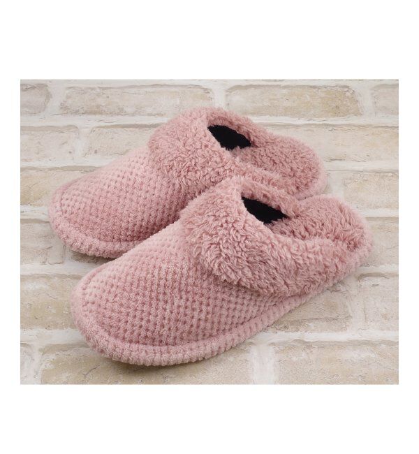 TOKYO DESIGN CHANNEL「マイクロカフス 外縫いスリッパ M」|ルームシューズ|ピンク