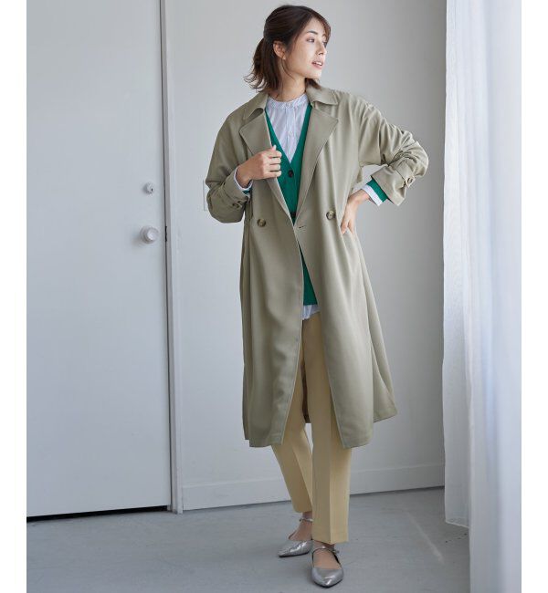 ikka「花粉リリースゆるトレンチ」|トレンチコート|