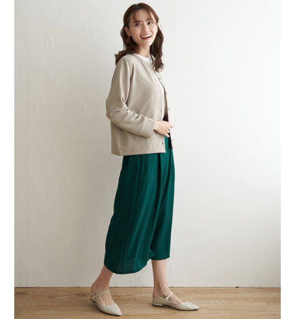 IKKA LOUNGE「リップルドットボタンジャケット」|カーディガン|