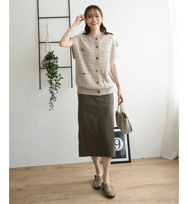 ikka「ストレッチAラインベイカースカート」|スカート|