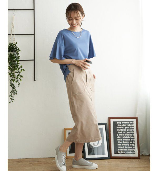 ikka「ストレッチAラインベイカースカート」|スカート|