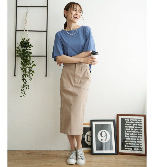 ikka「ストレッチAラインベイカースカート」|スカート|