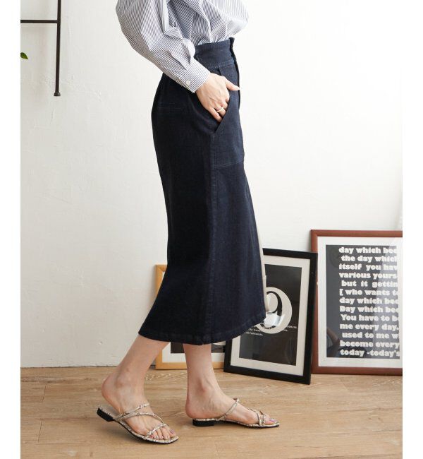 ikka「ストレッチAラインベイカースカート」|スカート|