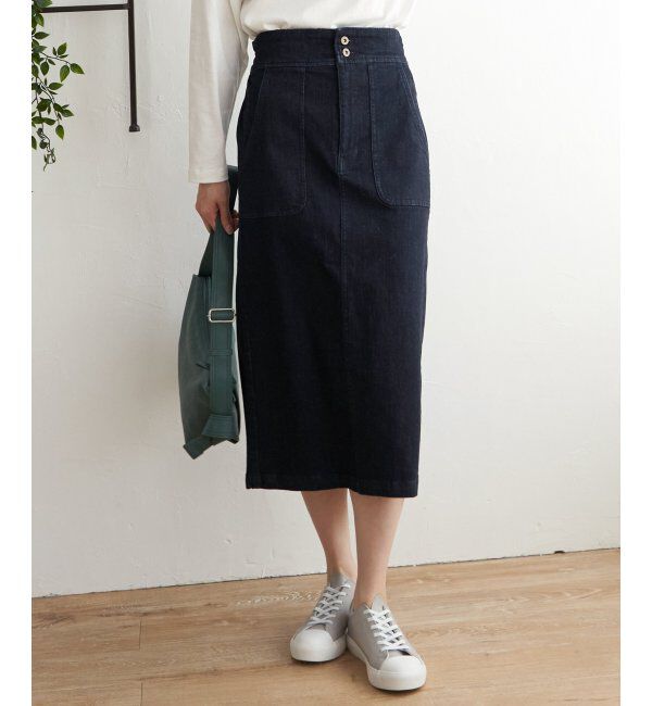 ikka「ストレッチAラインベイカースカート」|スカート|