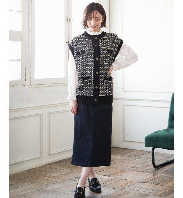 ikka「ストレッチAラインベイカースカート」|スカート|