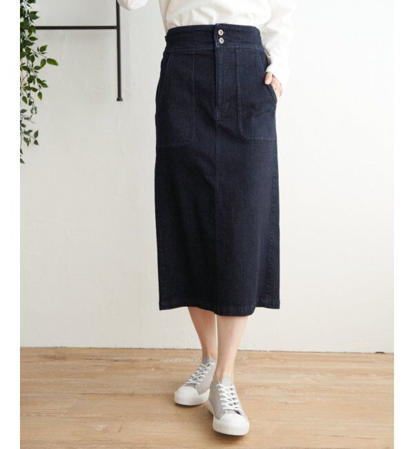 ikka「ストレッチAラインベイカースカート」|スカート|